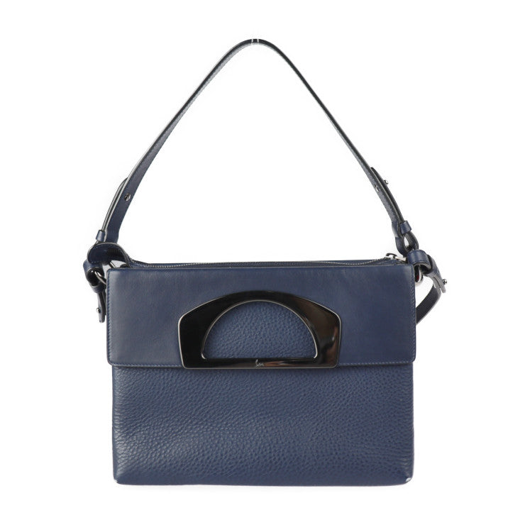 Christian Louboutin クリスチャンルブタン パサージュ メッセンジャー ハンドバッグ 3145017 カーフレザー ネイビー 3WAY ショルダーバッグ パッセージ