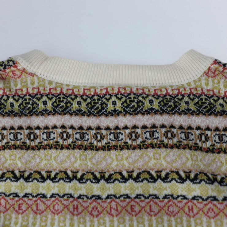 超美品 CHANEL シャネル アパレル ワンピース P54486K07123 表記サイズ 42 カシミヤ100％ ベージュ系 マルチカラー ニットワンピース ひざ丈