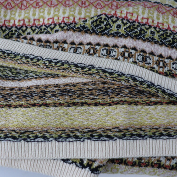 超美品 CHANEL シャネル アパレル ワンピース P54486K07123 表記サイズ 42 カシミヤ100％ ベージュ系 マルチカラー ニットワンピース ひざ丈