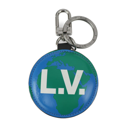 LOUIS VUITTON Louis Vuitton Portecle Padded Key Holder M68307 Monogram Canvas Leather Brown Blue Green White Silver Hardware Key Ring Bag Charm Vuitton