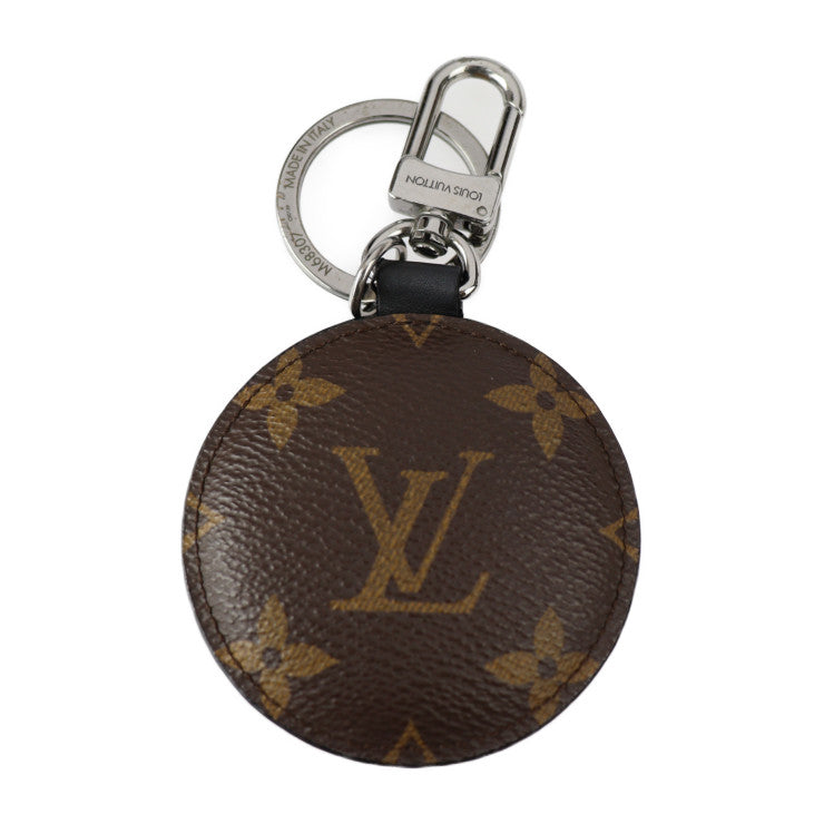 LOUIS VUITTON Louis Vuitton Portecle Padded Key Holder M68307 Monogram Canvas Leather Brown Blue Green White Silver Hardware Key Ring Bag Charm Vuitton