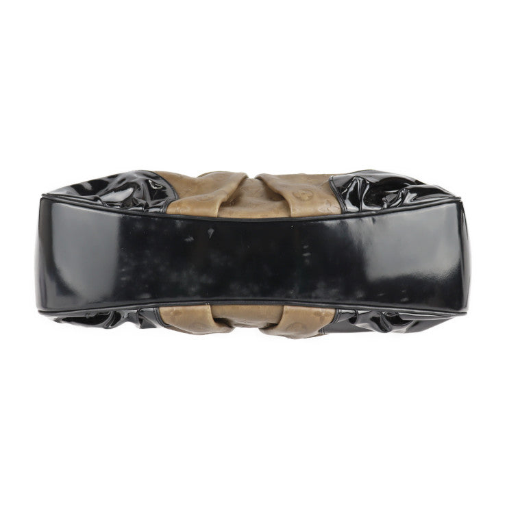 LOUIS VUITTON ルイ ヴィトン ボリー モノグラムエンボス ショルダーバッグ M95296 エンボスレザー エナメル オリーブブラウン系 ブラック セミショルダー ワンショルダー ハンドバッグ トートバッグ ビトン