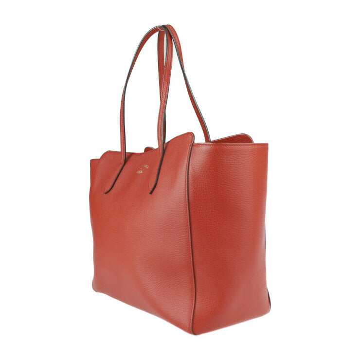 超美品 GUCCI グッチ スウィング トート トートバッグ 354397 レザー レッド ゴールド金具 ショルダーバッグ ラージ