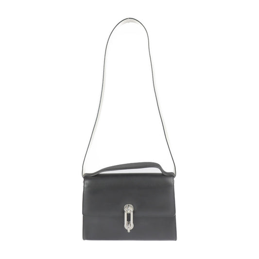 BALENCIAGA バレンシアガ ミニトラペーズ マイヨン ハンドバッグ 331916 カーフレザー ブラック アイボリー系 シルバー金具 2WAY ショルダーバッグ