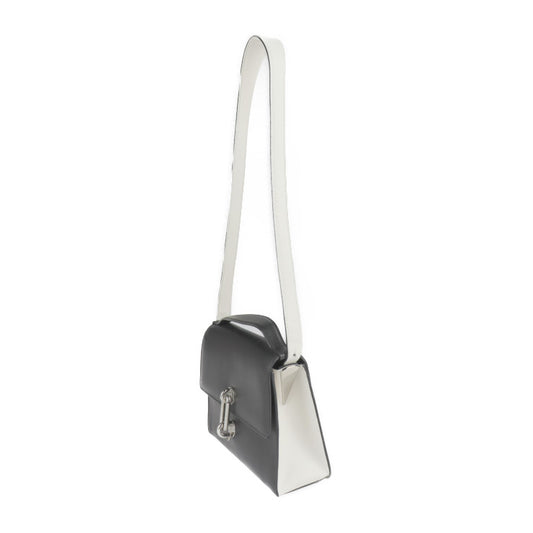 BALENCIAGA バレンシアガ ミニトラペーズ マイヨン ハンドバッグ 331916 カーフレザー ブラック アイボリー系 シルバー金具 2WAY ショルダーバッグ