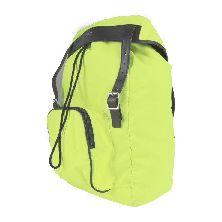 美品 SAINT LAURENT PARIS サンローランパリ Moon ムーン リュック・デイパック 342609 ナイロン レザー ネオンイエロー ブラック バックパック