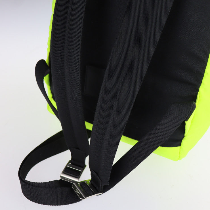 美品 SAINT LAURENT PARIS サンローランパリ Moon ムーン リュック・デイパック 342609 ナイロン レザー ネオンイエロー ブラック バックパック