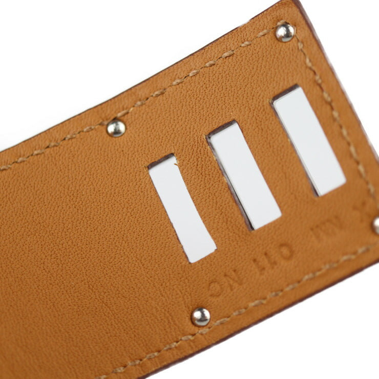 超美品 HERMES エルメス ケリー ドッグ ブレスレット - アリゲーター レッド系 シルバー金具 X刻印 エキゾチックレザー クロコ ワニ