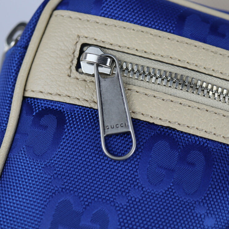 新品未使用展示品 GUCCI グッチ ベルトバッグ オフ ザ グリッド ボディバッグ 631341 ナイロン レザー ブルー ベージュ ボディーバッグ ポーチ ウエストバッグ ワンショルダー 日本限定