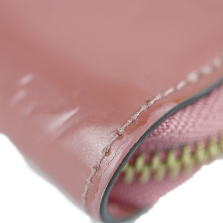 美品 LOUIS VUITTON ルイ ヴィトン ジッピー ウォレット ヴェルニ 長財布 M90474 パテントレザー ローズブラッシュ ピンク ゴールド金具 ラウンドファスナー ジップアラウンド ロングウォレット ビトン