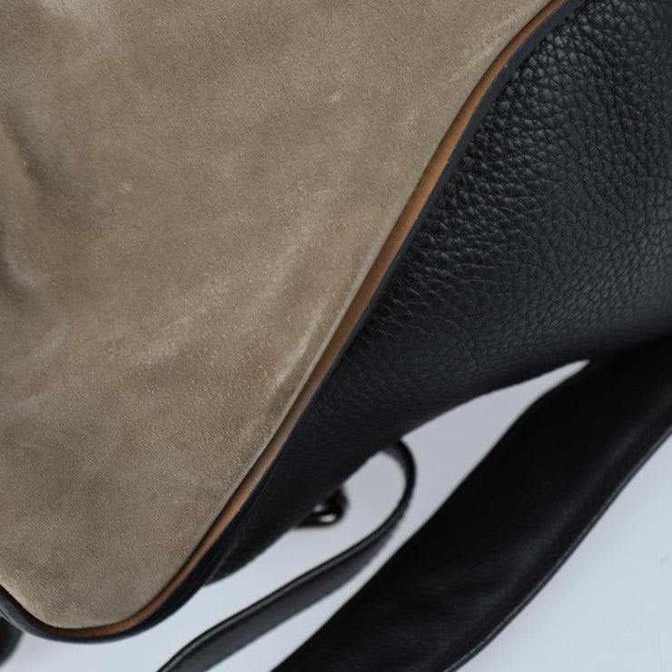 Christian Louboutin クリスチャンルブタン リュックサック リュック・デイパック - スウェード レザー ブラウン系 ブラック シルバー金具 バックパック スエード フラップ