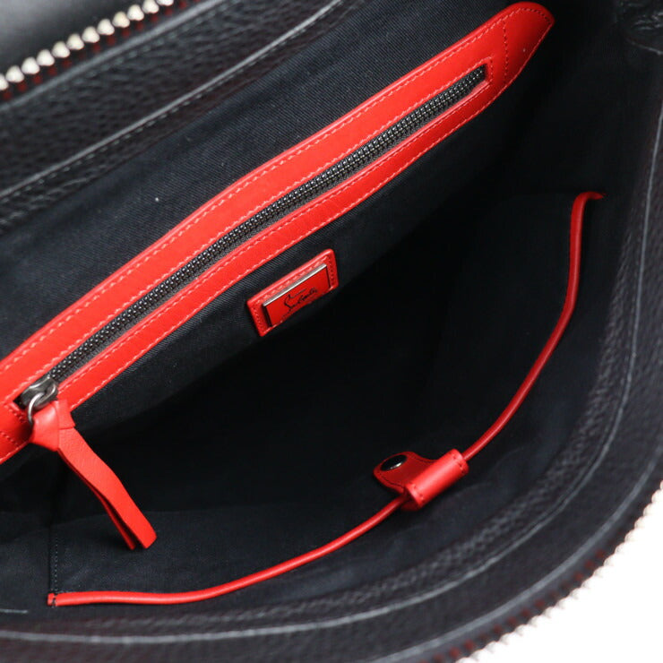 Christian Louboutin クリスチャンルブタン リュックサック リュック・デイパック - スウェード レザー ブラウン系 ブラック シルバー金具 バックパック スエード フラップ