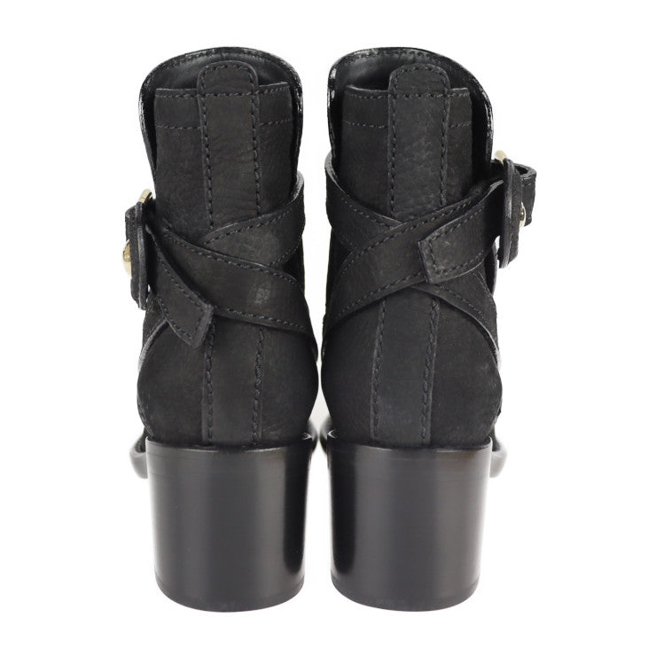 超美品 LOUIS VUITTON ルイ ヴィトン アンクルブーツ ブーツ - 表記サイズ 35 1/2 レザー ブラック ゴールド金具 ショートブーツ ベルト ビトン