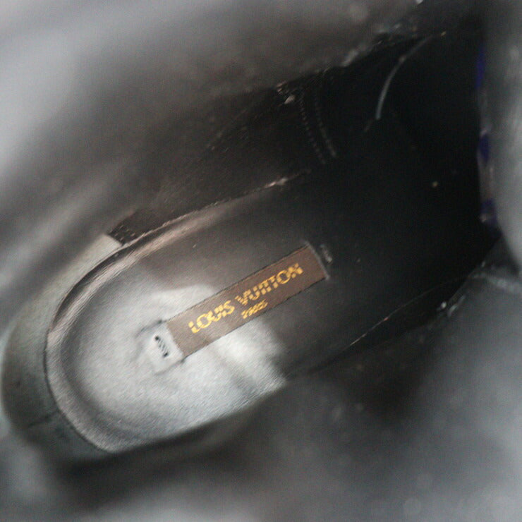 超美品 LOUIS VUITTON ルイ ヴィトン アンクルブーツ ブーツ - 表記サイズ 35 1/2 レザー ブラック ゴールド金具 ショートブーツ ベルト ビトン