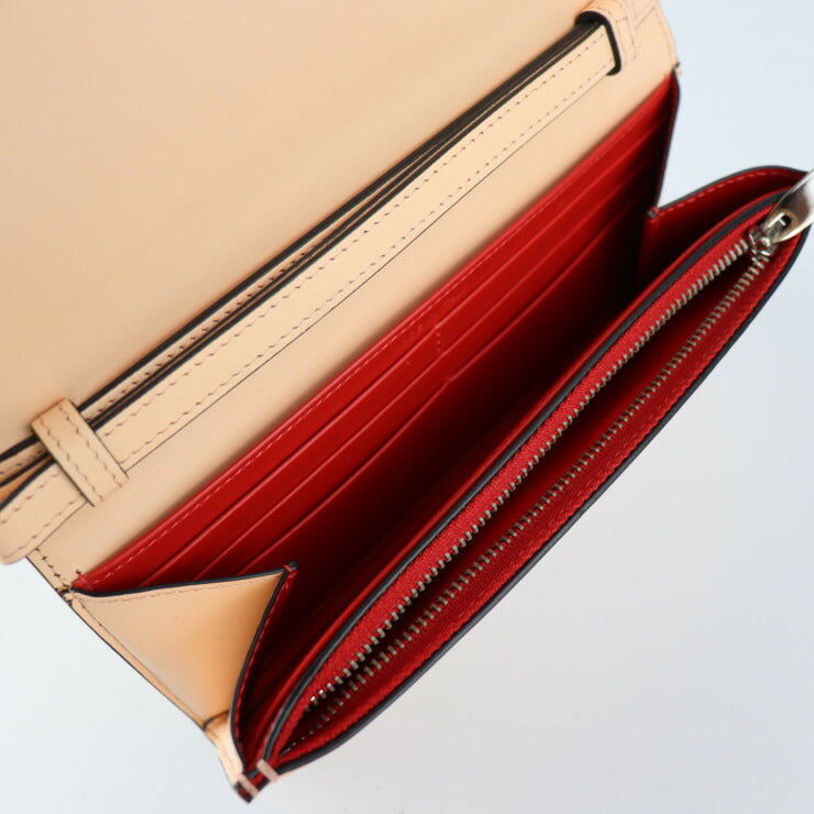 超美品 Christian Louboutin クリスチャンルブタン MACARON マカロン 長財布 1175108 レザー ライトピンク系 シルバー金具 スタッズ リストレット 二つ折り長財布