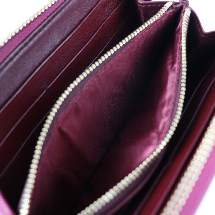 超美品 BVLGARI ブルガリ ブルガリブルガリ 長財布 286311 レザー HEATHER AMETHYST ピンク系 ゴールド金具 ラウンドファスナー