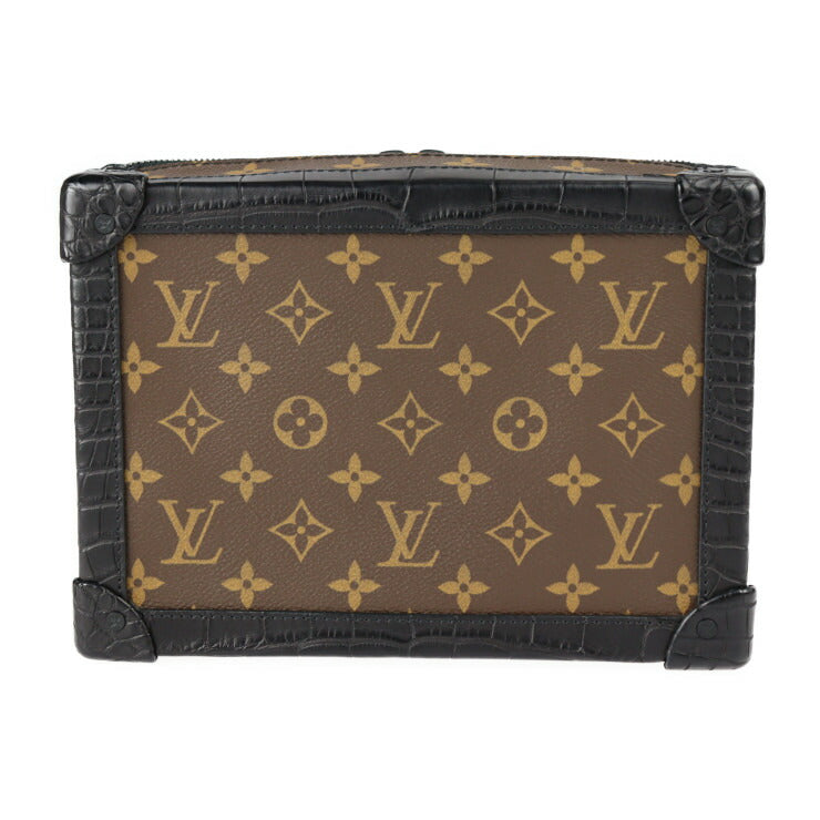 新古未使用展示品 LOUIS VUITTON ルイ ヴィトン ソフトトランク モノグラム ショルダーバッグ N98255 PVC クロコダイル ブラウン ブラック エキゾチック