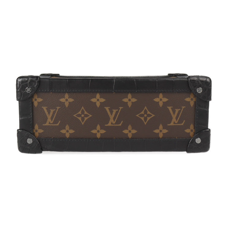 新古未使用展示品 LOUIS VUITTON ルイ ヴィトン ソフトトランク モノグラム ショルダーバッグ N98255 PVC クロコダイル ブラウン ブラック エキゾチック
