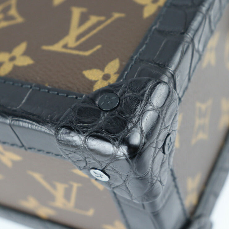 新古未使用展示品 LOUIS VUITTON ルイ ヴィトン ソフトトランク モノグラム ショルダーバッグ N98255 PVC クロコダイル ブラウン ブラック エキゾチック