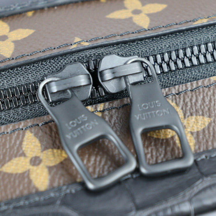 新古未使用展示品 LOUIS VUITTON ルイ ヴィトン ソフトトランク モノグラム ショルダーバッグ N98255 PVC クロコダイル ブラウン ブラック エキゾチック