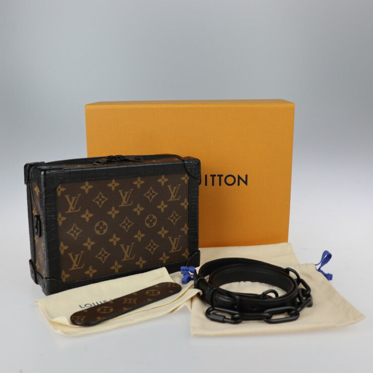 新古未使用展示品 LOUIS VUITTON ルイ ヴィトン ソフトトランク モノグラム ショルダーバッグ N98255 PVC クロコダイル ブラウン ブラック エキゾチック