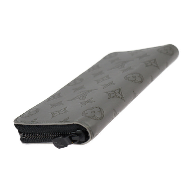 LOUIS VUITTON ルイ ヴィトン ジッピーウォレット ヴェルティカル モノグラムシャドウ 二つ折り財布 M81384 レザー グリ グレー ブラック金具 ラウンドファスナー 長財布 ビトン