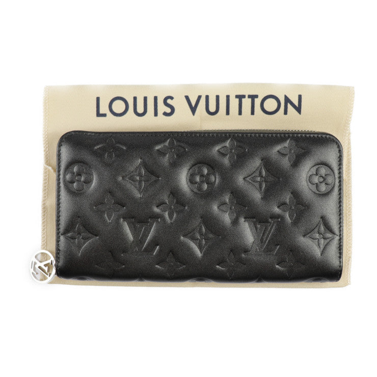 超美品 LOUIS VUITTON ルイ ヴィトン クッサン ジッピー ウォレット モノグラム 長財布 M81763 ラムレザー アントラシット グレー系 シルバー金具 ラウンドファスナー ビトン
