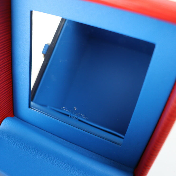 美品 LOUIS VUITTON ルイ ヴィトン ブリーカーボックス エピ ハンドバッグ M52466 エピレザー ネイビー ブルー レッド シルバー金具 2WAY ショルダーバッグ 化粧箱 小物入れ マルチケース ビトン