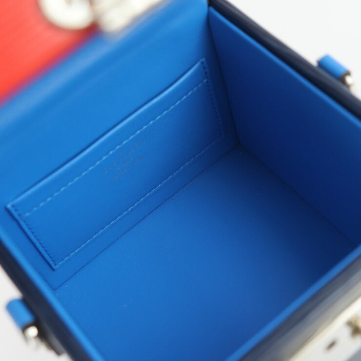 美品 LOUIS VUITTON ルイ ヴィトン ブリーカーボックス エピ ハンドバッグ M52466 エピレザー ネイビー ブルー レッド シルバー金具 2WAY ショルダーバッグ 化粧箱 小物入れ マルチケース ビトン