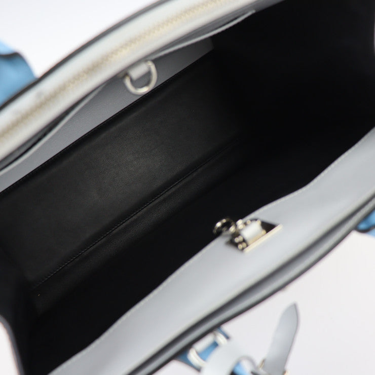 LOUIS VUITTON ルイ ヴィトン シティスティーマーMM ハンドバッグ M42435 レザー ブラック グレー ブルー シルバー金具 2WAY ショルダーバッグ トートバッグ ビトン