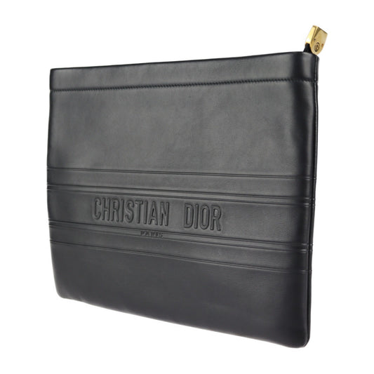 美品 Christian Dior クリスチャンディオール バッグ クラッチバッグ 19S5543CGSB レザー ブラック ゴールド金具 ポーチ