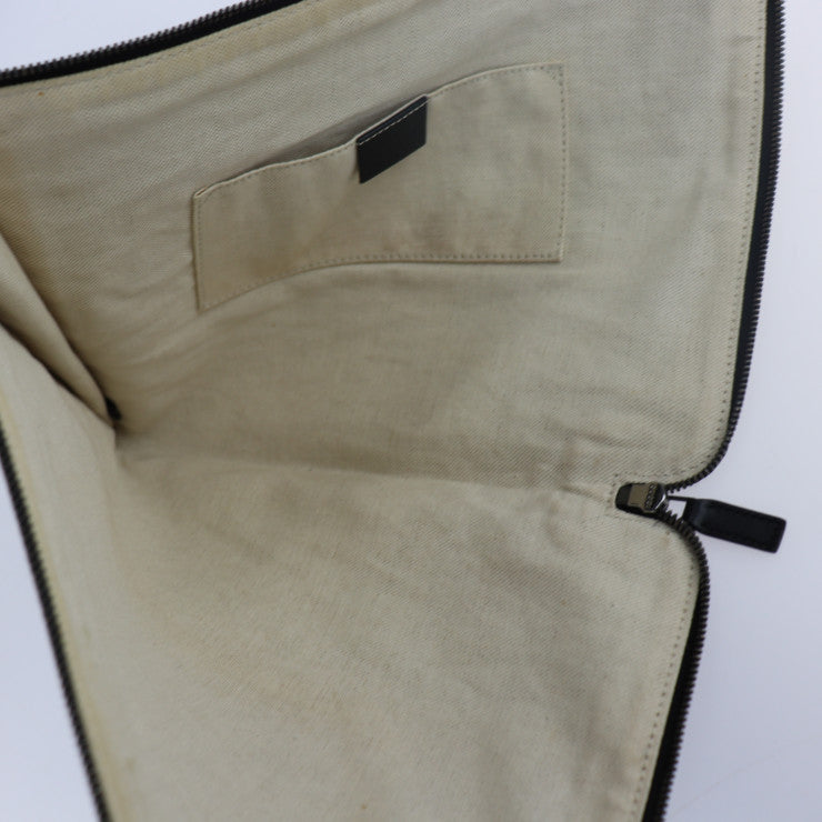 美品 GUCCI グッチ ポーチ セカンドバッグ 353480 キャンバス グレー系 クラッチバッグ ポーチ L字ファスナー ロゴ 豹柄 レオパードプリント