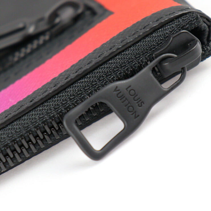 超美品 LOUIS VUITTON ルイ ヴィトン ポシェット A4 タイガ レインボー クラッチバッグ M30347 レザー ブラック レインボー 2019AW 限定 ヴァージルアブロー チェーン