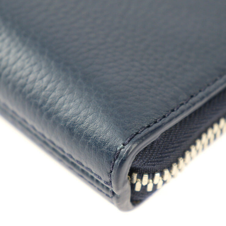 超美品 DIOR HOMME ディオールオム ATELIER アトリエ セカンドバッグ 1ATCA162 XXX 00EU レザー ネイビー シルバー金具 クラッチバッグ ポーチ L字ファスナー