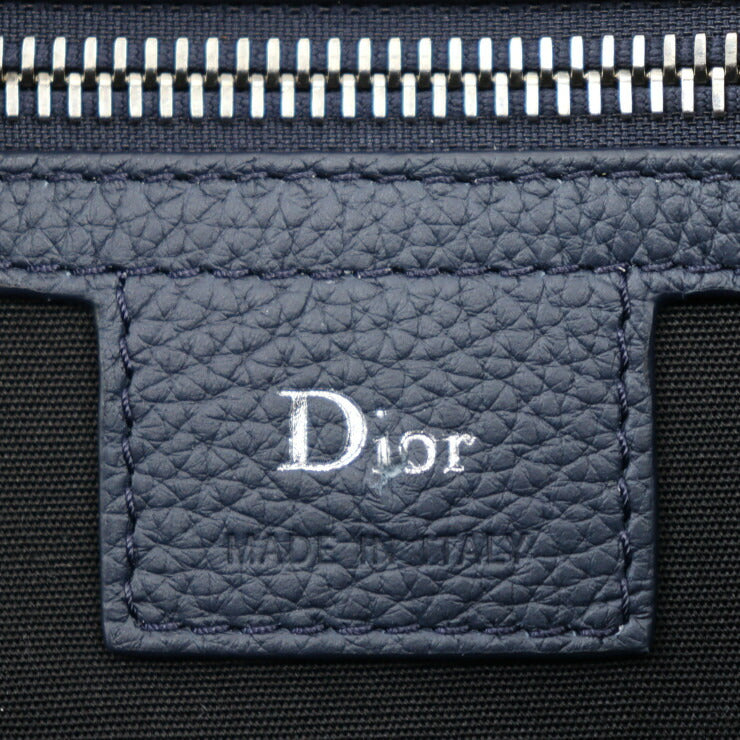 超美品 DIOR HOMME ディオールオム ATELIER アトリエ セカンドバッグ 1ATCA162 XXX 00EU レザー ネイビー シルバー金具 クラッチバッグ ポーチ L字ファスナー