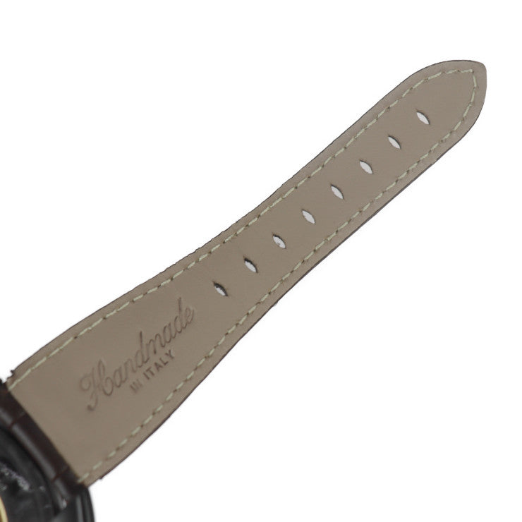 超美品 Gaga Milano ガガミラノ マヌアーレ48 腕時計 5012.04S ステンレススチール レザー ブラック ブラウン 裏スケ 手巻き