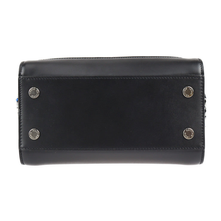 美品 LOUIS VUITTON ルイ ヴィトン LVアーク ハンドバッグ M55501 レザー ツイード ブラック マルチカラー シルバー金具 2WAY ショルダーバッグ