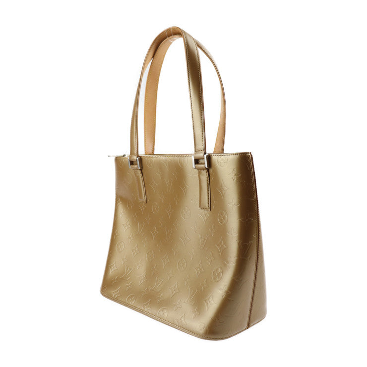 美品 LOUIS VUITTON ルイ ヴィトン ストックトン モノグラムマット ハンドバッグ M55117 レザー アンブレ ゴールド系 シルバー金具 ショルダーバッグ トートバッグ ビトン