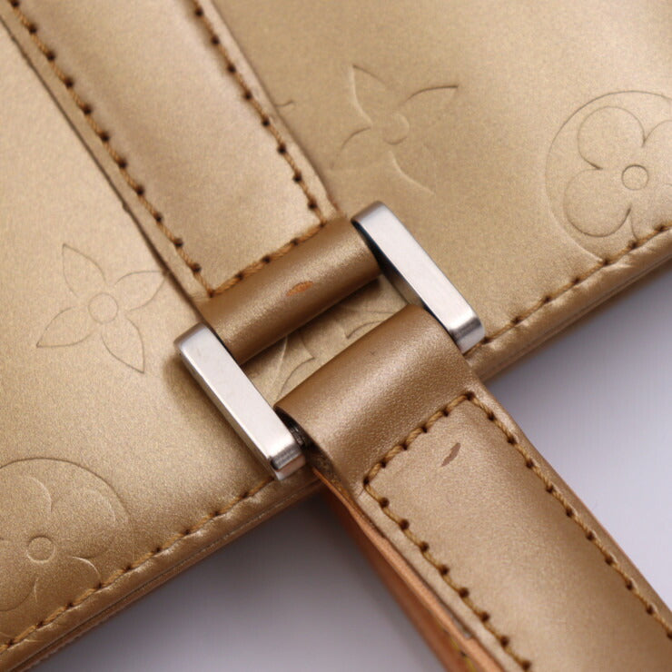 美品 LOUIS VUITTON ルイ ヴィトン ストックトン モノグラムマット ハンドバッグ M55117 レザー アンブレ ゴールド系 シルバー金具 ショルダーバッグ トートバッグ ビトン