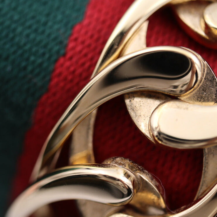 美品 GUCCI グッチ シルヴィ シェリーライン ショルダーバッグ 421882 パイソン レザー ベージュ系 ゴールド金具 ベルトモチーフ金具