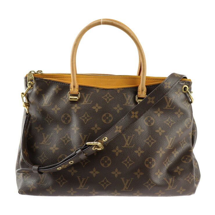 LOUIS VUITTON ルイ ヴィトン モノグラム パラス モノグラム ハンドバッグ M40929 PVC レザー ブラウン ゴールド金具 2WAY ショルダーバッグ ビトン