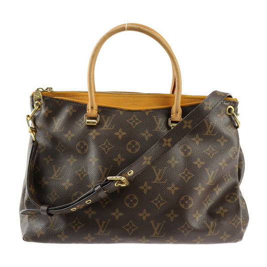 LOUIS VUITTON ルイ ヴィトン モノグラム パラス モノグラム ハンドバッグ M40929 PVC レザー ブラウン ゴールド金具 2WAY ショルダーバッグ ビトン