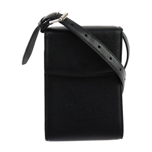 BALENCIAGA バレンシアガ ゴースト フォンホルダー ショルダーバッグ 618868 レザー ブラック シルバー金具 スマートフォンケース ポシェット