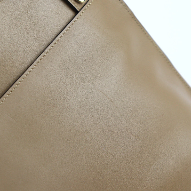 美品 LOEWE ロエベ リピート アナグラム ショルダーバッグ 109 55 M33 カーフレザー ブラウン系 ゴールド金具 クロスボディ ダブルポーチ