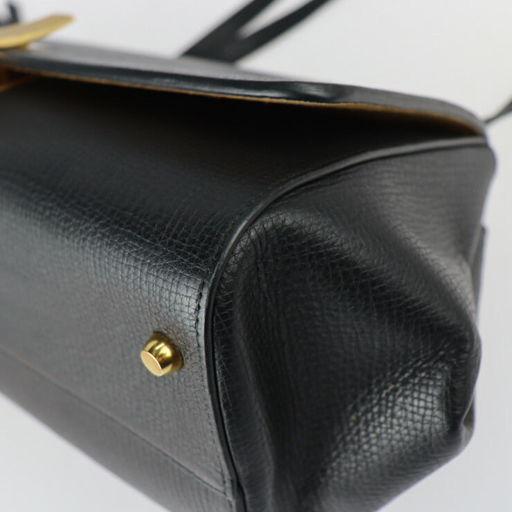 美品 BOTTEGAVENETA ボッテガヴェネタ ANGLE アングル パルメラート ショルダーバッグ 576143 カーフレザー ブラック ゴールド金具 クロスボディ