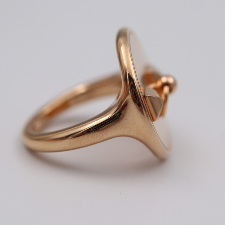 超美品 HERMES エルメス コリエドシアン スカーフリング H602149S 00 メタル ローズゴールド スタッズ スカーフ留め