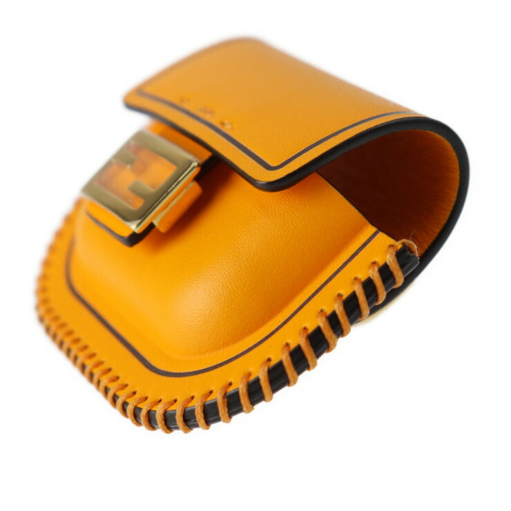 新古未使用展示品 FENDI フェンディ Pico ピコ バゲットバッグ ポーチ 7AR946 カーフレザー オレンジ ゴールド金具 イヤホンケース AirPods ホルダー