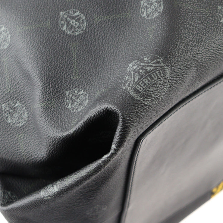 美品 Berluti ベルルッティ WHOPPING BRIAN ROCHEFORT トートバッグ M224704 PVC レザー シグネチャーキャンバス ヴェネチアレザー カーフレザー ブラック×ホワイト×イエロー ブラウン ショルダーバッグ ビッグサイズ