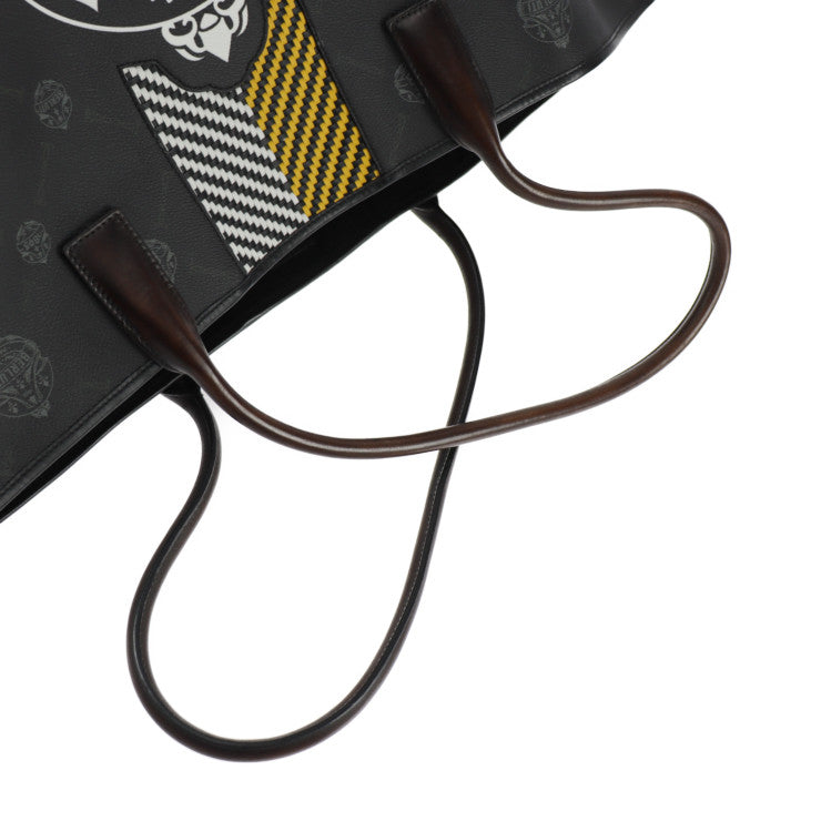 美品 Berluti ベルルッティ WHOPPING BRIAN ROCHEFORT トートバッグ M224704 PVC レザー シグネチャーキャンバス ヴェネチアレザー カーフレザー ブラック×ホワイト×イエロー ブラウン ショルダーバッグ ビッグサイズ