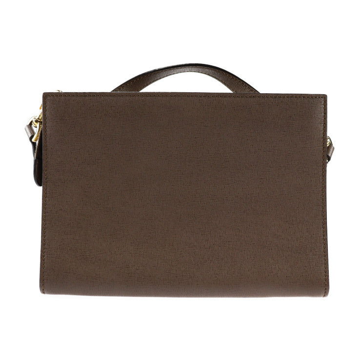 FENDI フェンディ デミ ジュール ピッコラ ハンドバッグ 8BT245 レザー ブラウン系 ゴールド金具 2WAY ショルダーバッグ